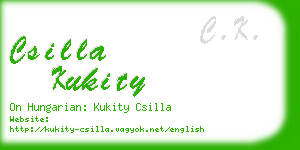 csilla kukity business card